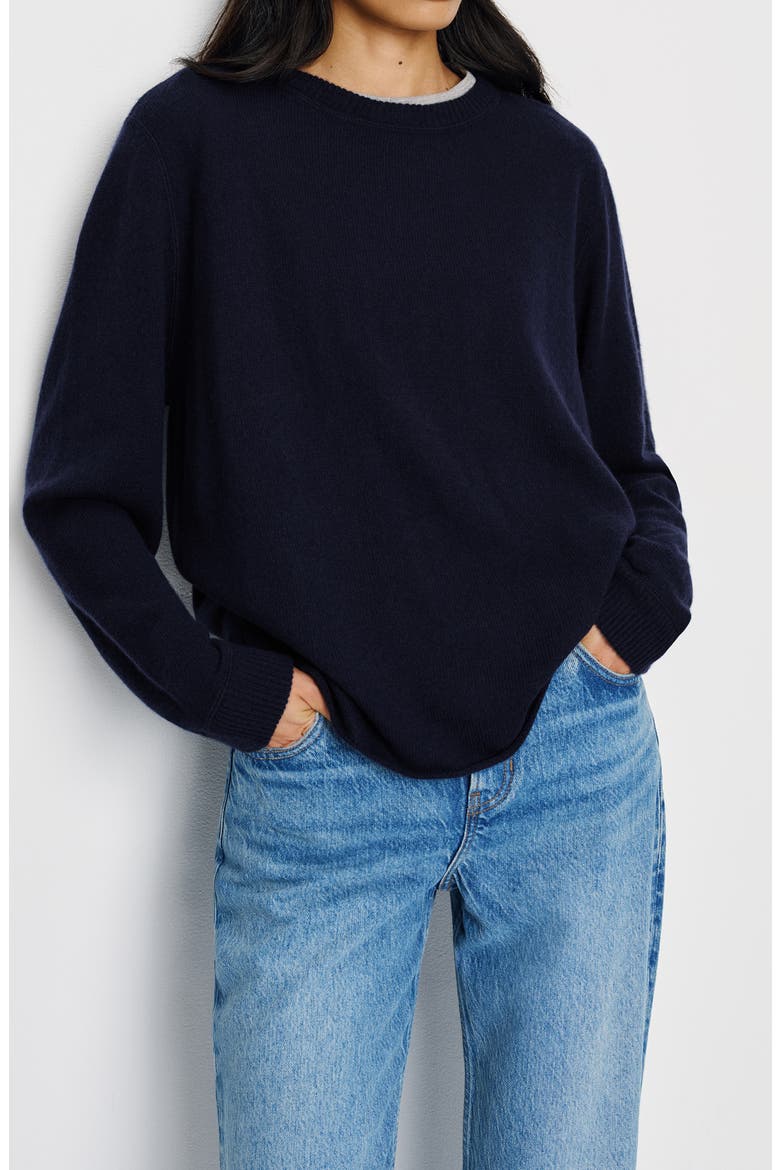Oversize Cashmere & Wool Sweater, Alternate, color, NAVY