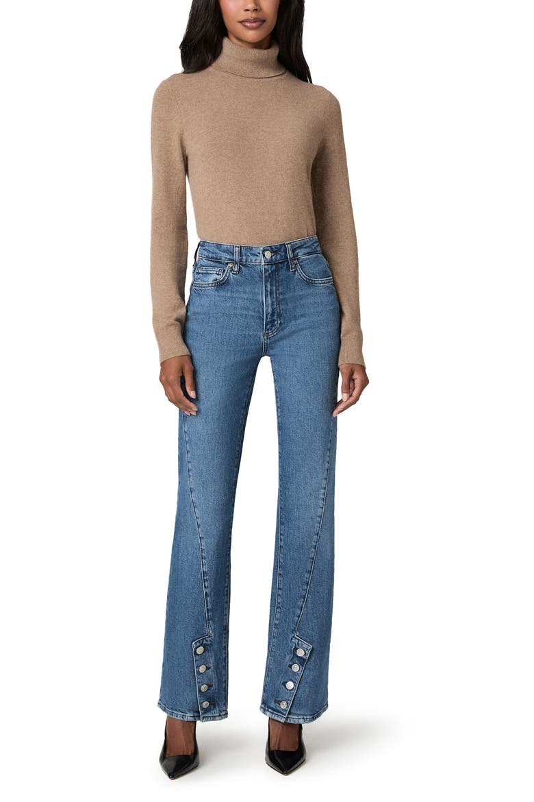 Stevie Twisted Seam Button High Waist Bootcut Jeans, Alternate, color, OPULENCE