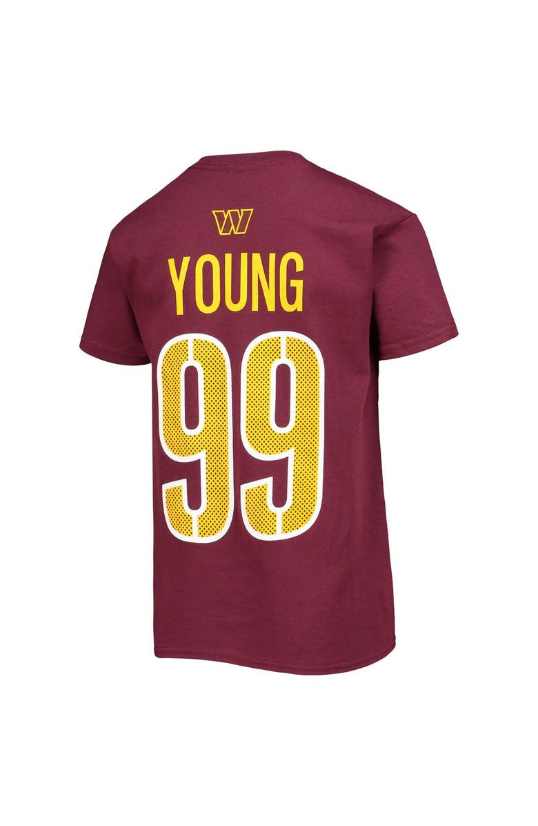 Outerstuff Youth Chase Young Burgundy Washington Commanders Mainliner Player Name & Number T-Shirt, Alternate, color, 