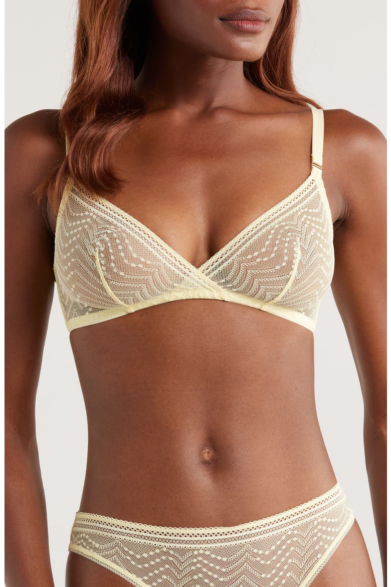 Eclatante Soleil Lace Bralette, Main, color, YELLOW