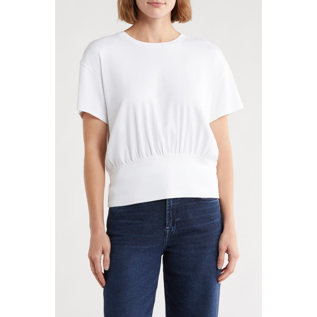 Melrose And Market Banded Hem Rib T-shirt In White