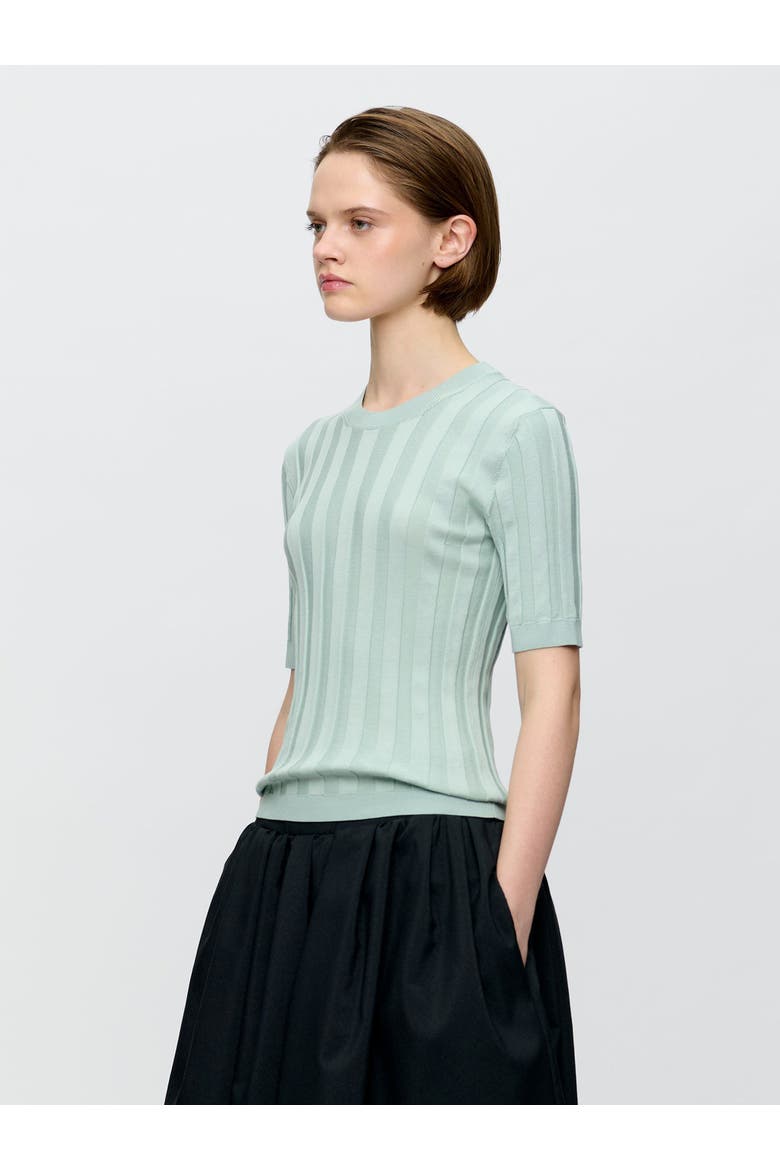Deeda Crewneck sweater Pale Grey, Alternate, color, Pale Turquoise