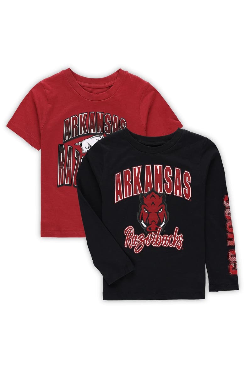 Preschool Black/Cardinal Arkansas Razorbacks Game Day T-Shirt Combo Pack, Main, color, Black