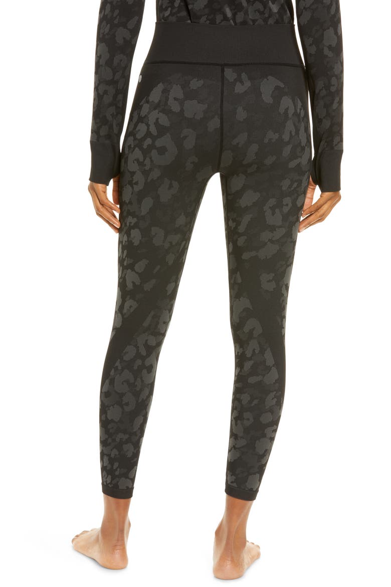 Cozy Patterned Baselayer Leggings, Alternate, color, BLACK