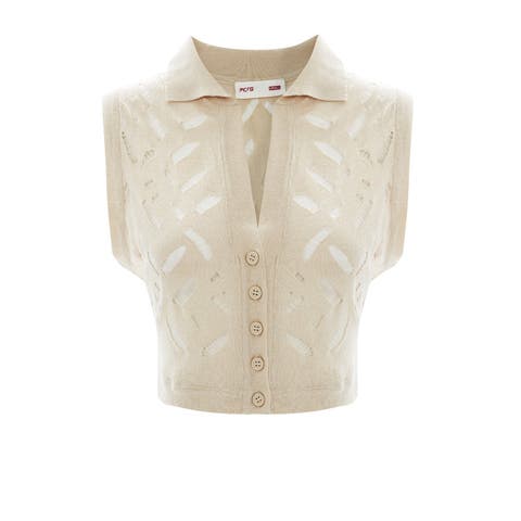 Cropped Ripped Knit Top