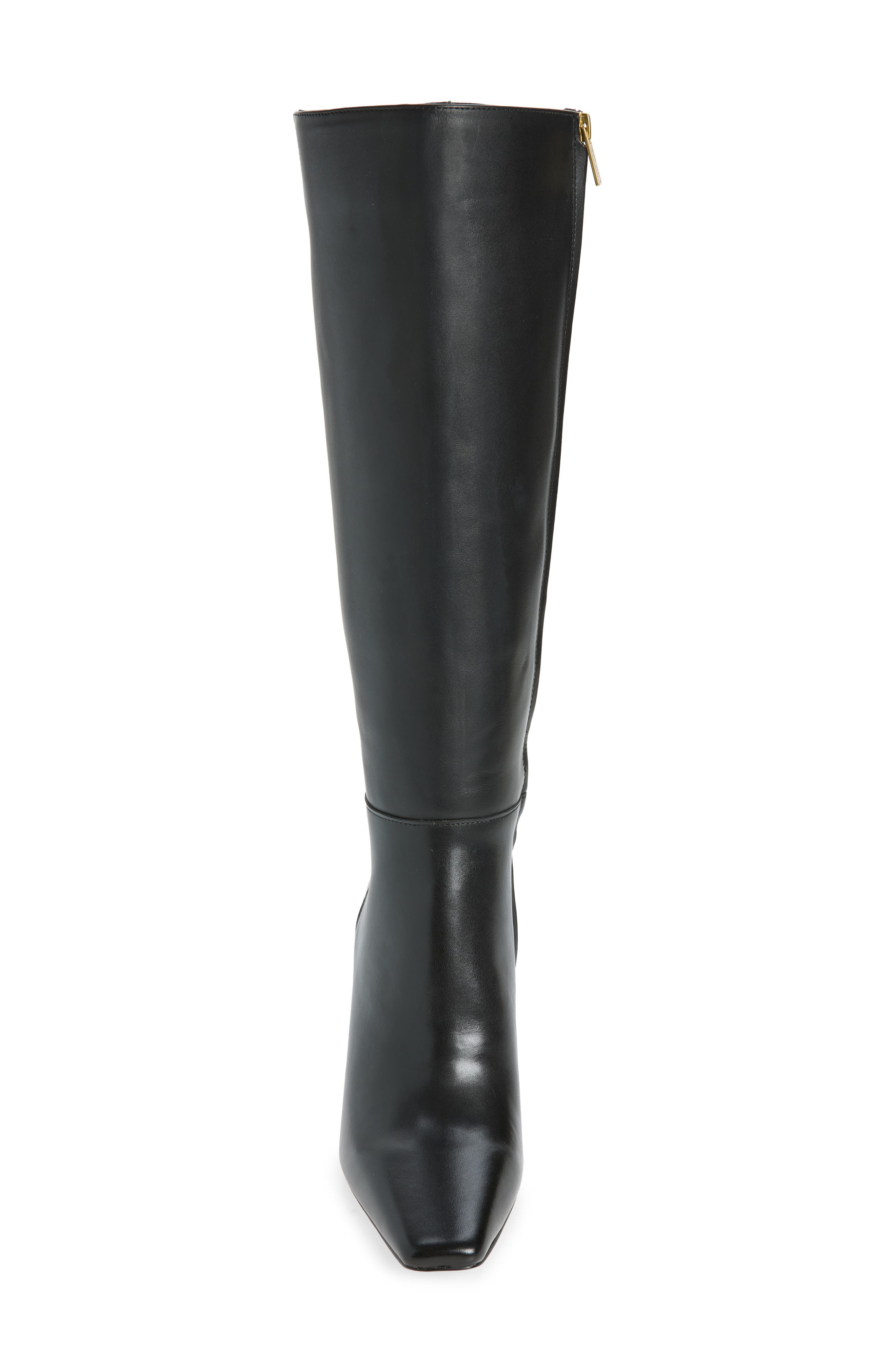Bennidy Wide Calf Leather Knee High Boot, Alternate, color, BLACK