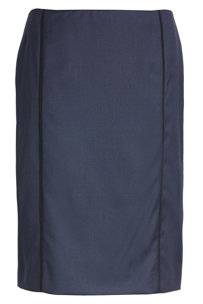 Valeani Dark Blue Wool Melange Pencil Skirt, Alternate, color, BLUE FANTASY