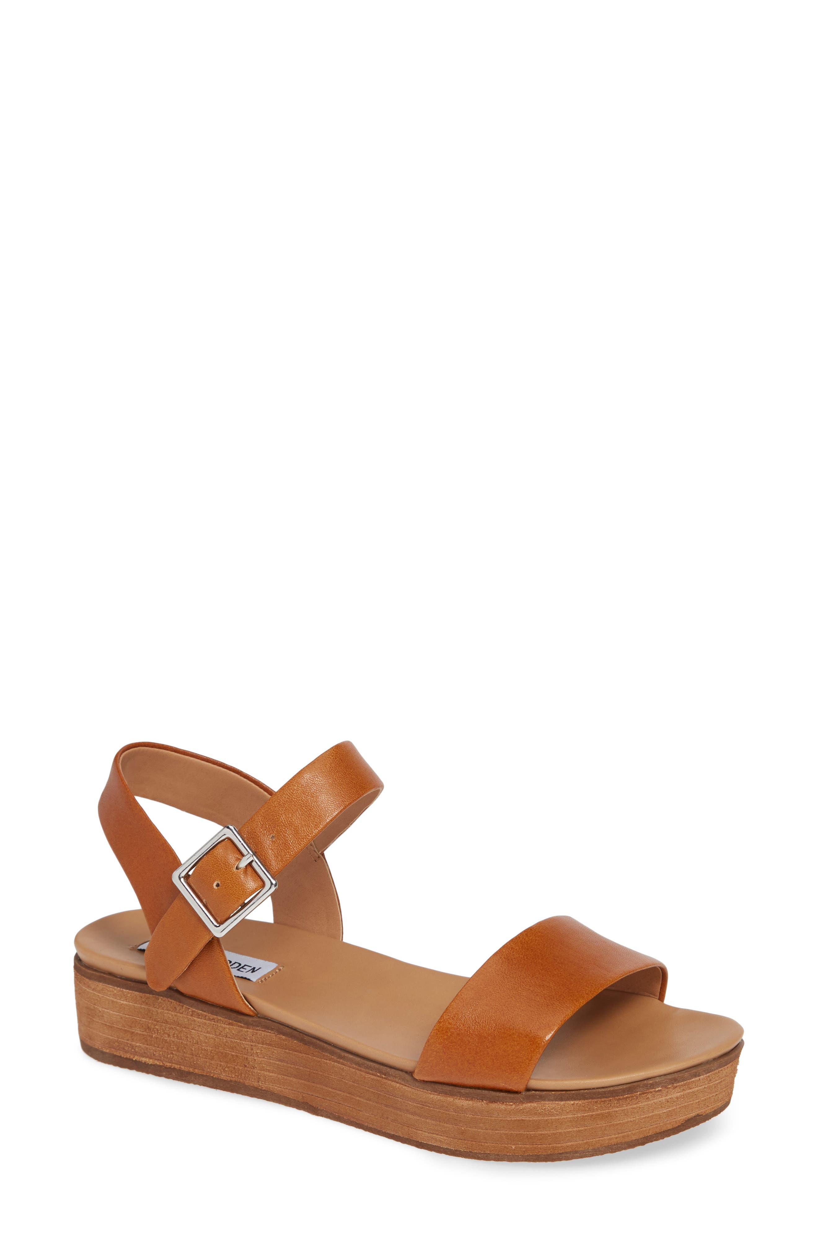 Aida Platform Sandal, Main, color, COGNAC LEATHER