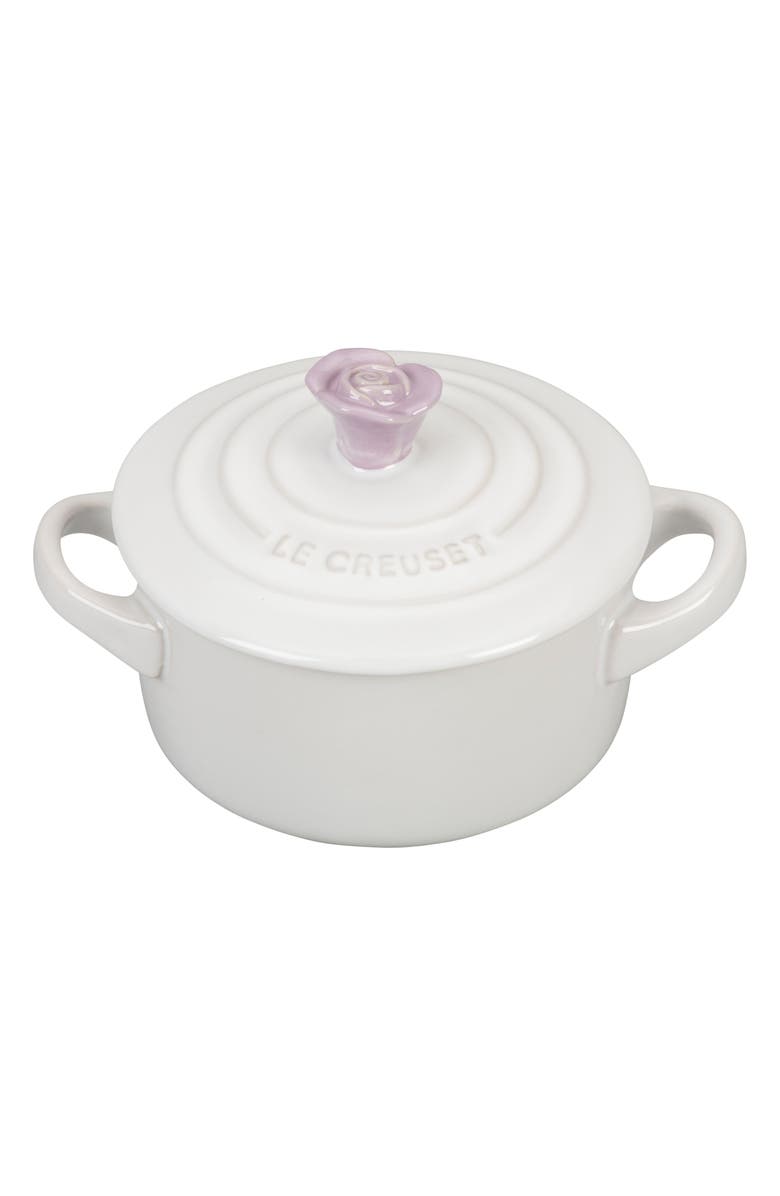 Le Creuset Flower Knob Mini Round Cocotte, Main, color, 