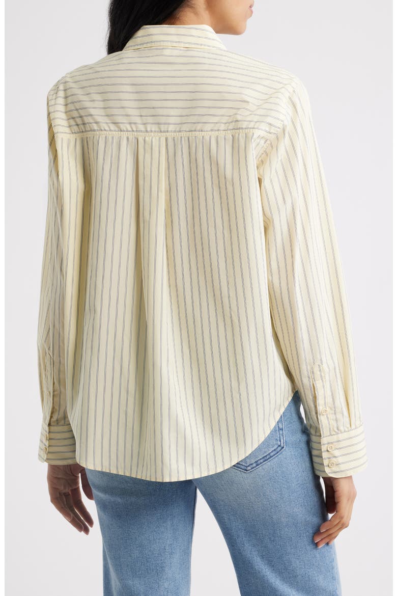 Stripe Button-Up Top, Alternate, color, PASTEL YELLOW STRIPE