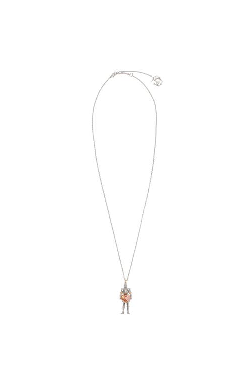 Burberry Knight Heart Charm Necklace In Metallic