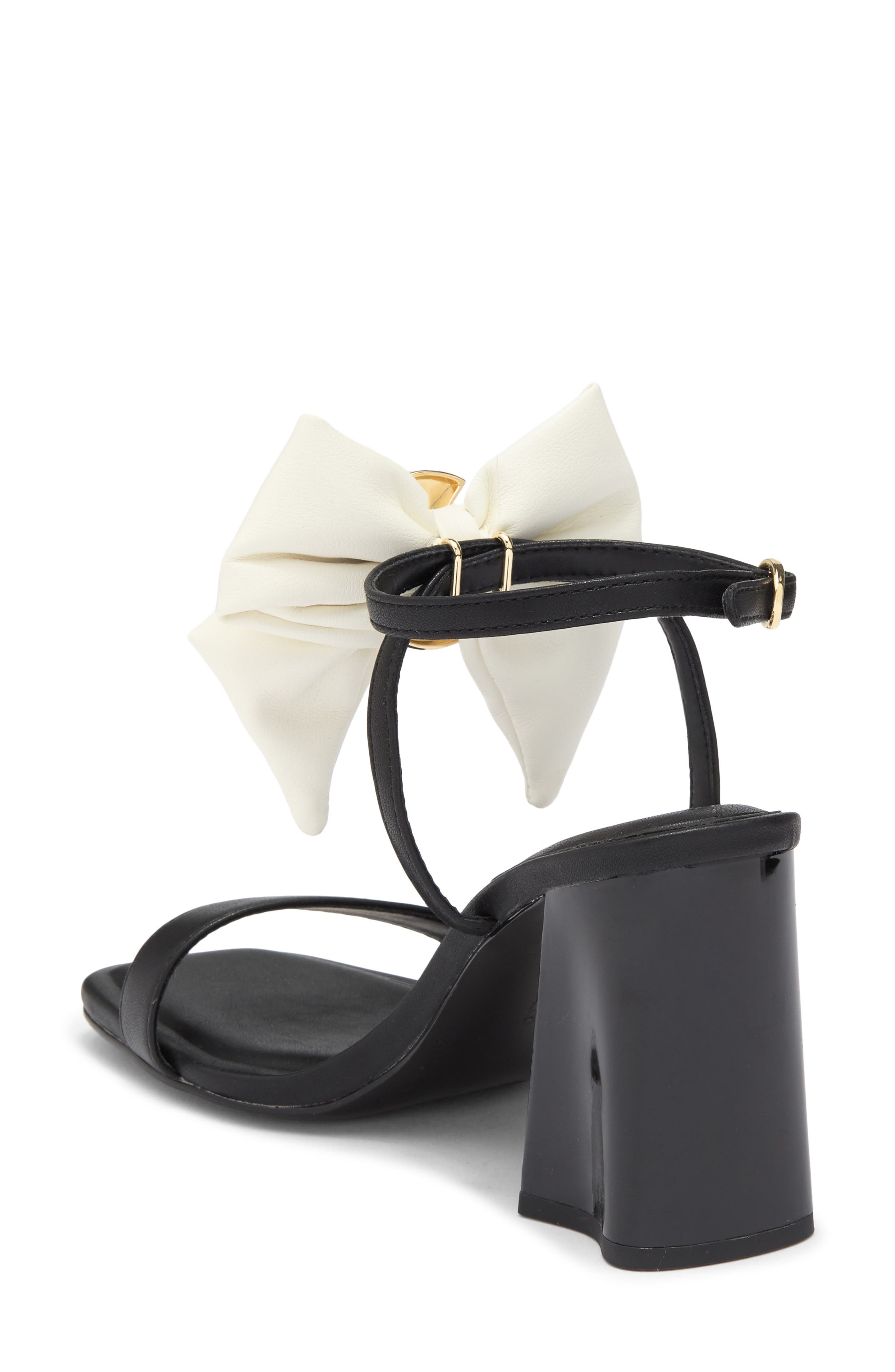 KARL LAGERFELD PARIS Sashira Bow Sandal, Alternate, color, Black/ Bright White