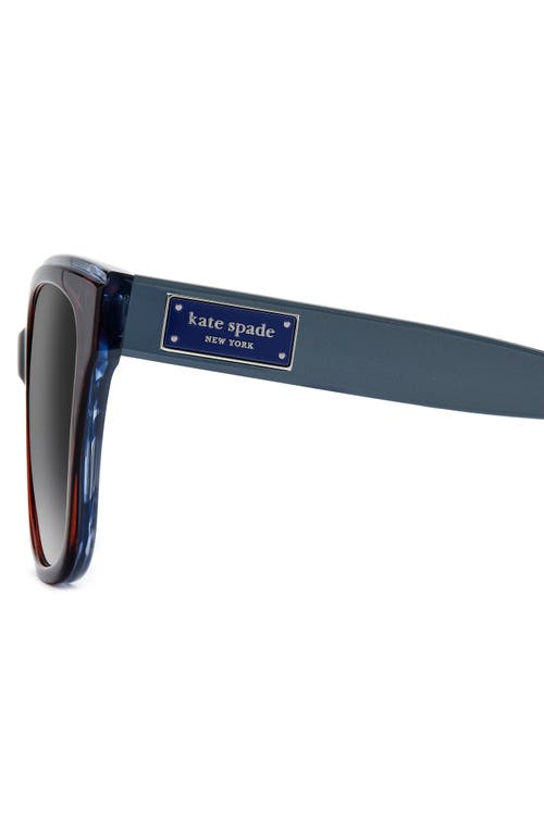 Kate Spade New York Fatimah 55mm Gradient Polarized Rectangular Sunglasses In Gray