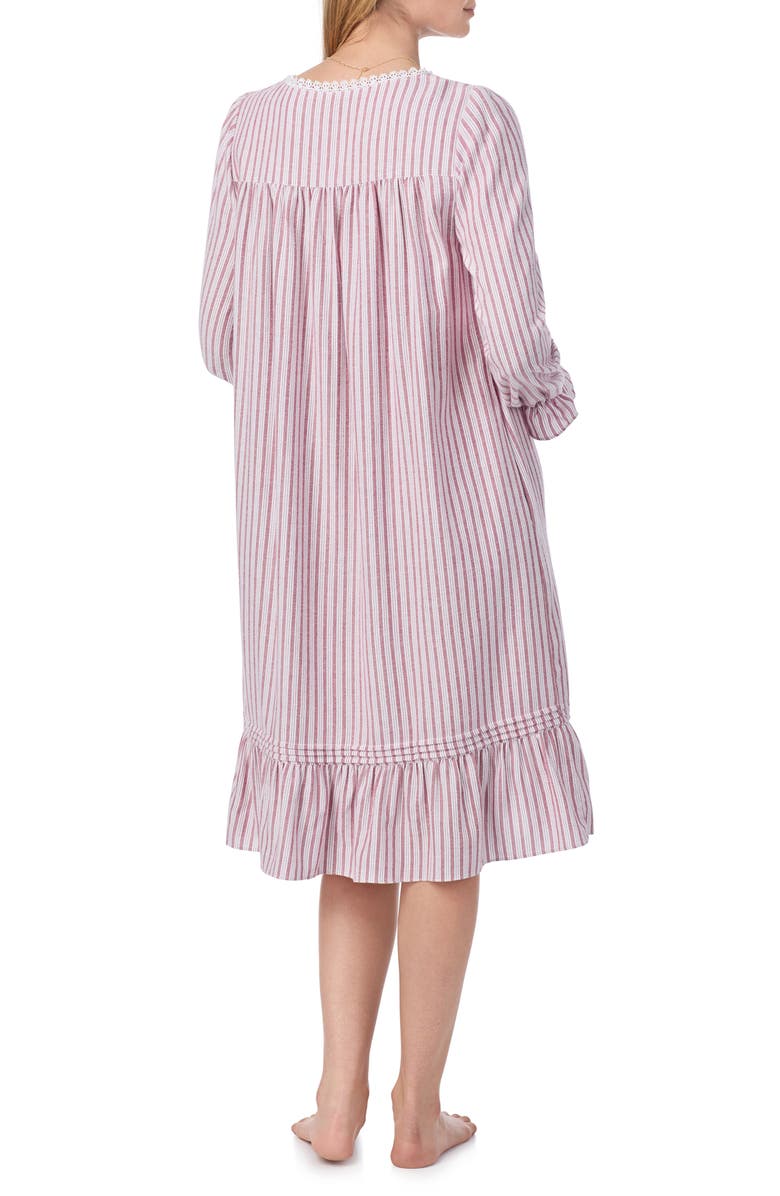 Eileen West Long Sleeve Cotton Blend Flannel Waltz Nightgown, Alternate, color, 