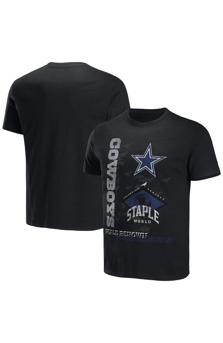 STAPLE Men's NFL x Staple Black Dallas Cowboys World Renowned T-Shirt, Main, color,