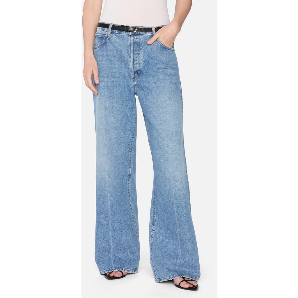 Frame The Loose High Rise Wide Leg Jeans In Rundown