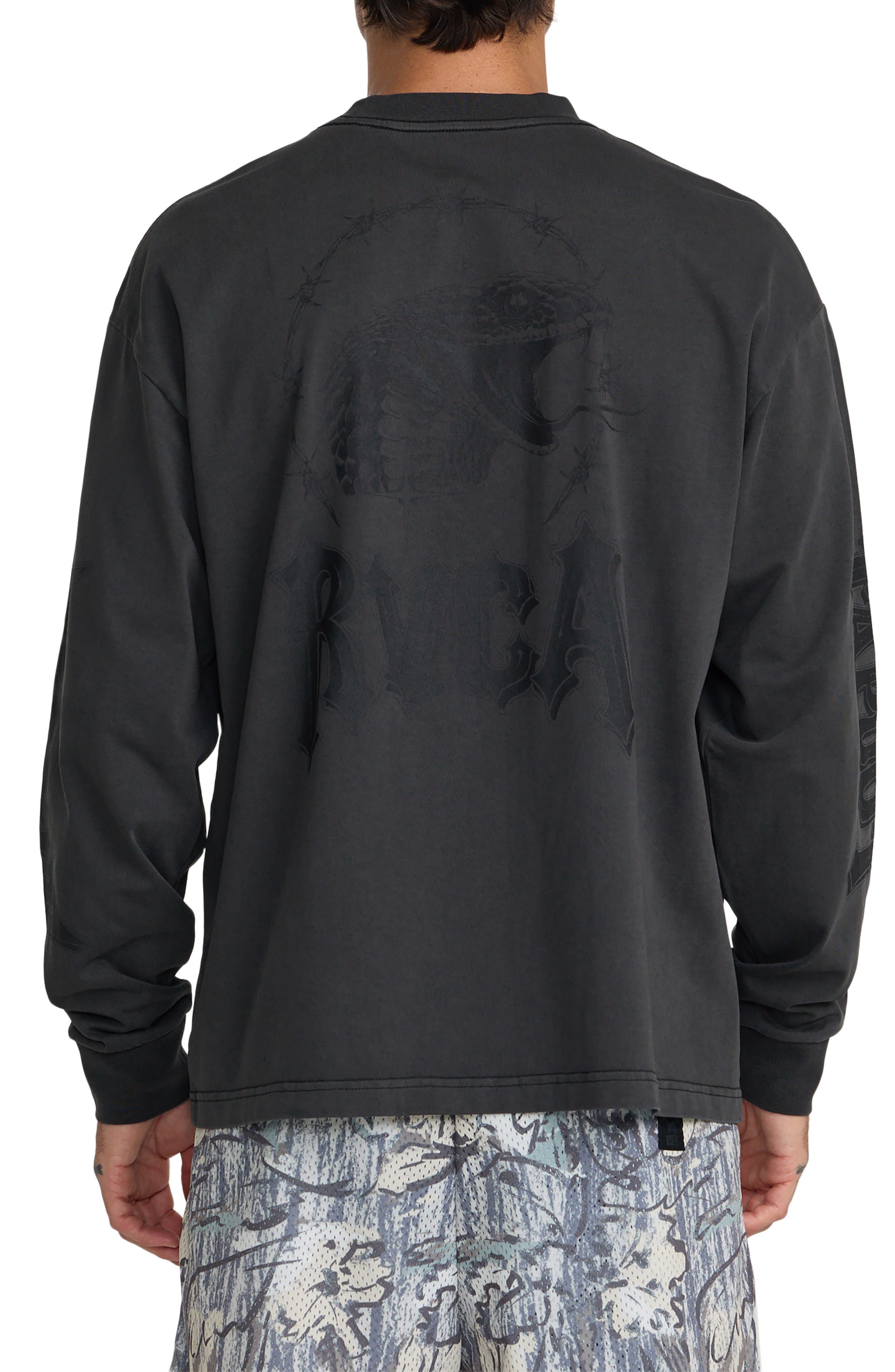 RVCA x Tapout Long Sleeve Heavyweight Cotton Jersey Graphic T-Shirt ...