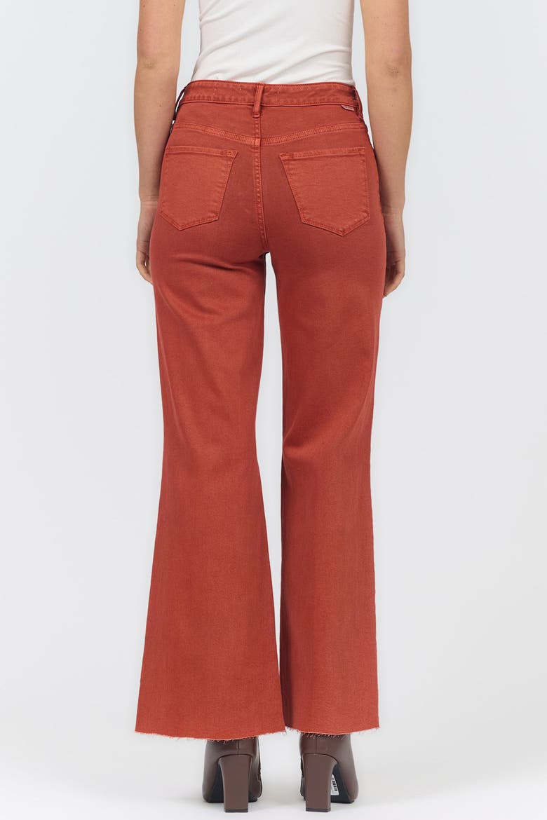Fiona High Rise Raw Hem Wide Leg Jeans, Alternate, color, Rooibos Tea