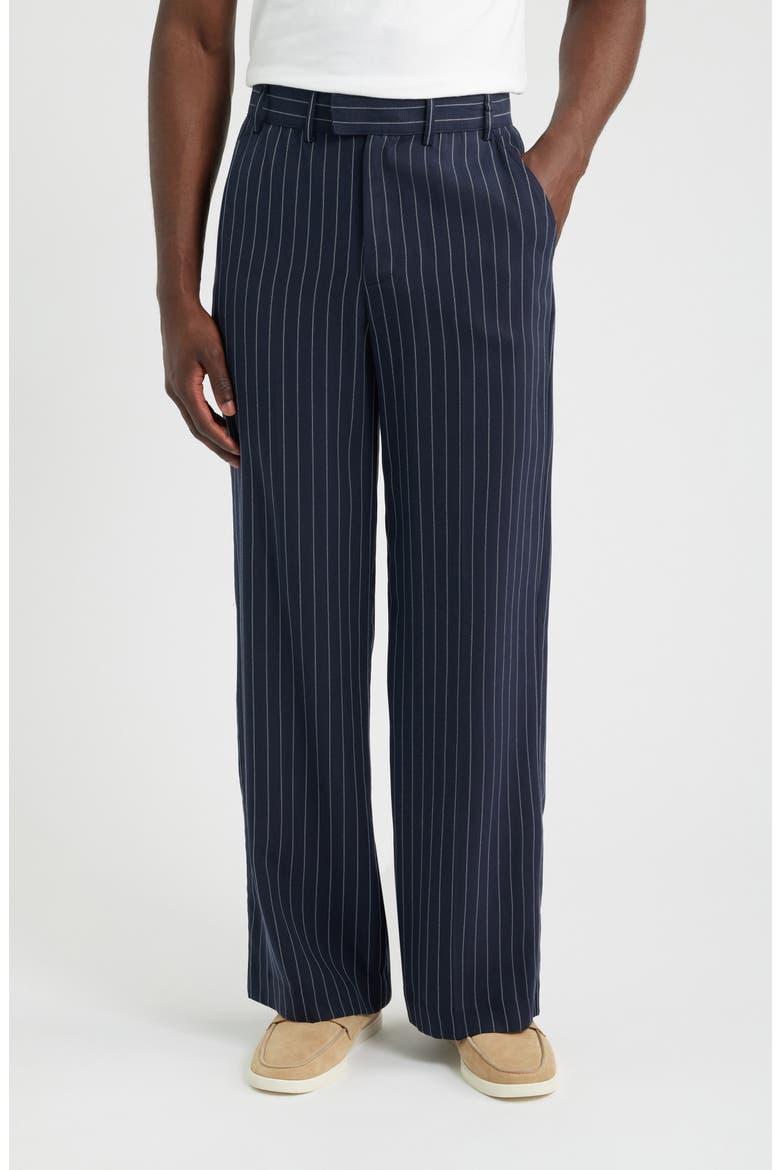 Elliott Pinstripe Pants, Main, color, DARK NAVY
