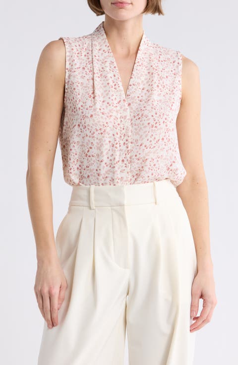 V-Neck Sleeveless Woven Shell Top