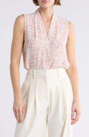 NORDSTROM RACK V-Neck Sleeveless Woven Shell Top