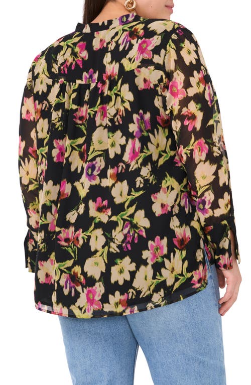 VINCE CAMUTO VINCE CAMUTO FLORAL LONG SLEEVE TOP