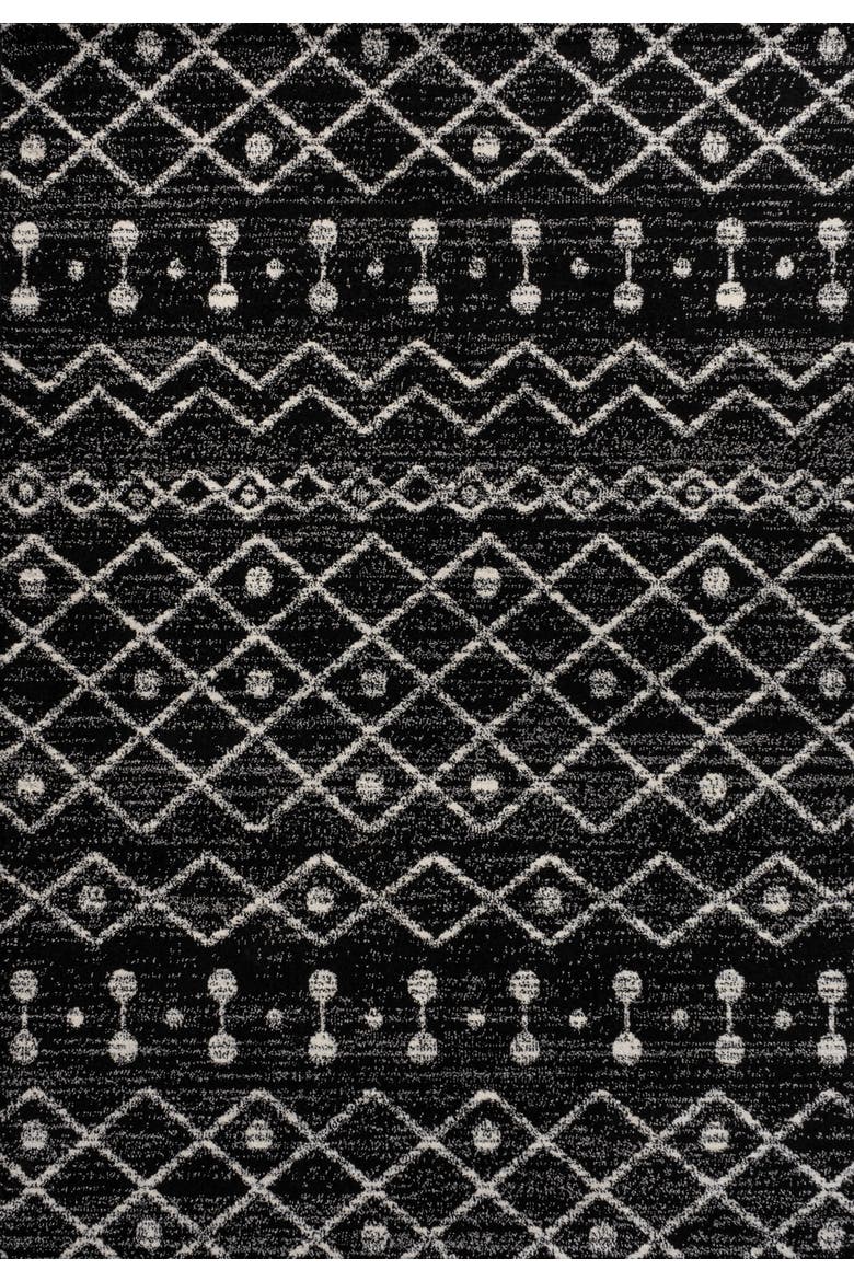Aksil Moroccan Beni Souk Area Rug, Main, color, Black/Cream