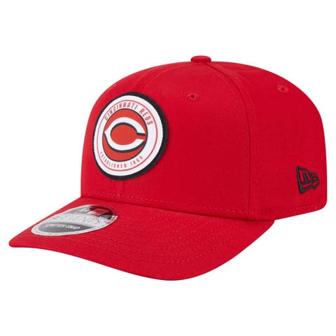 Men's New Era Red Cincinnati Reds Circle Patch 9SEVENTY Stretch-Snap Hat