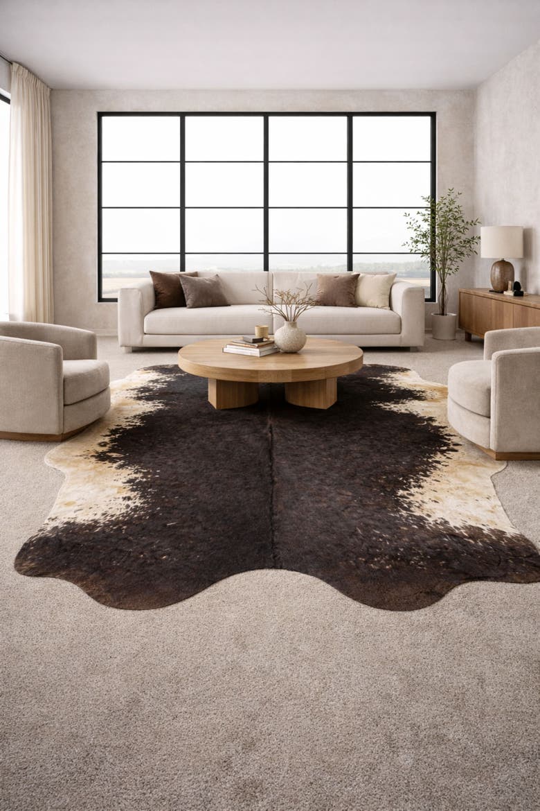 Eco Hides RH Rugs Frances Brown Speckled Cowhide Rug 7'11" x 6'8", Alternate, color, Brown Speckled