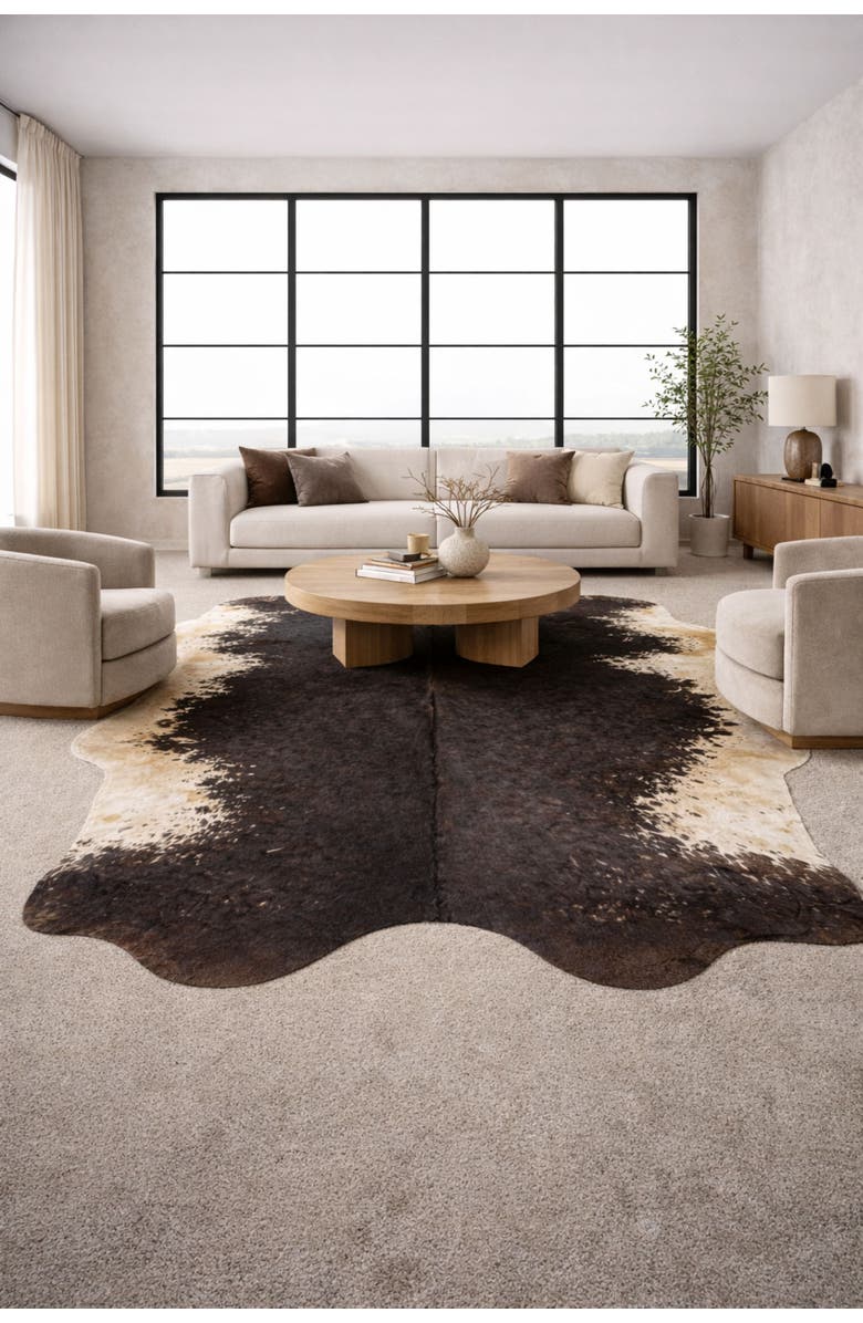 Rhacam Eco Hides RH Rugs Frances Brown Speckled Cowhide Rug 7'11" x 6'8", Alternate, color, Brown Speckled