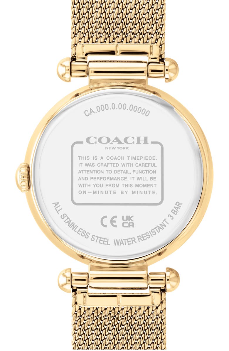 COACH Cary Mesh Bracelet Watch, 34mm, Alternate, color, White