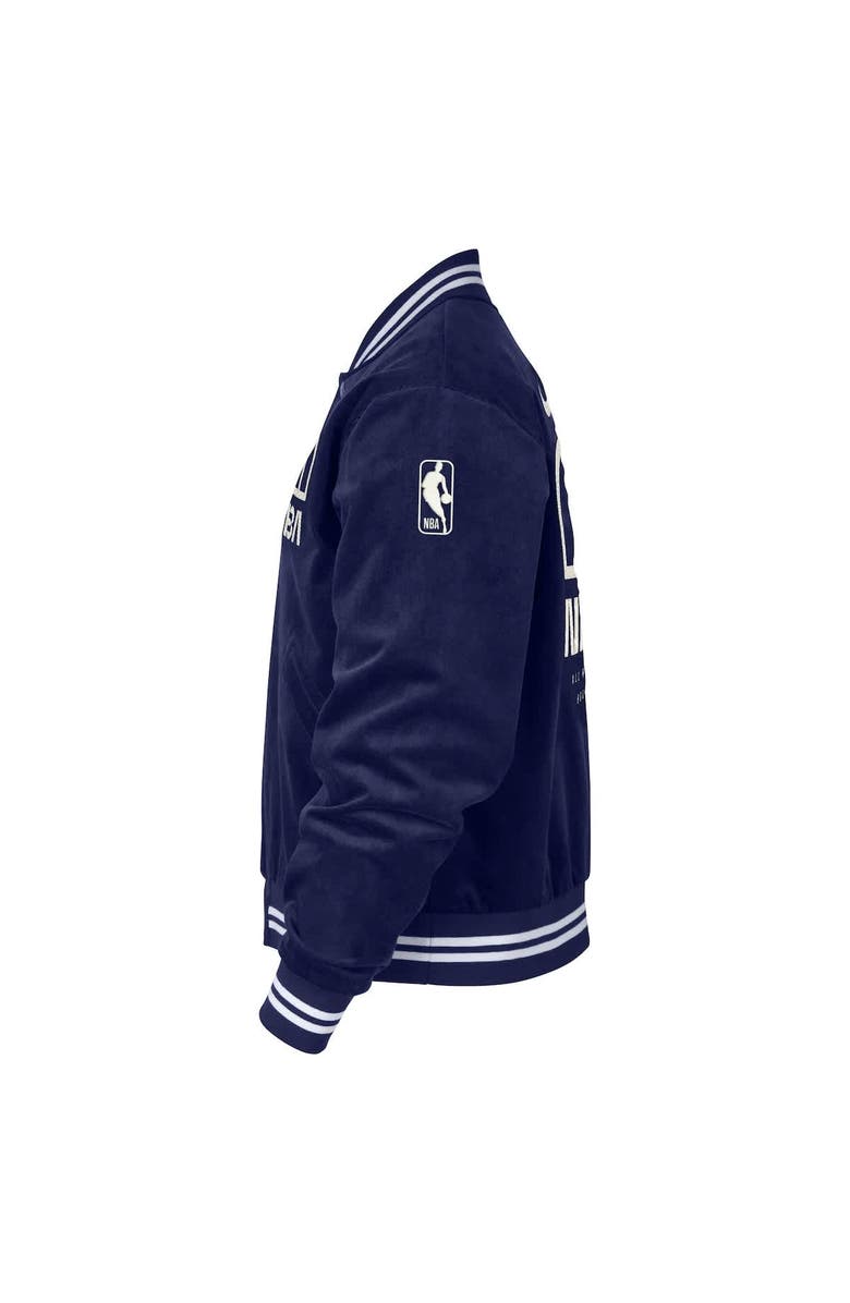 Nike Men's Nike Blue NBA All World Hoops Team 31 Trend Corduroy Full-Snap Bomber Jacket, Alternate, color, Blue