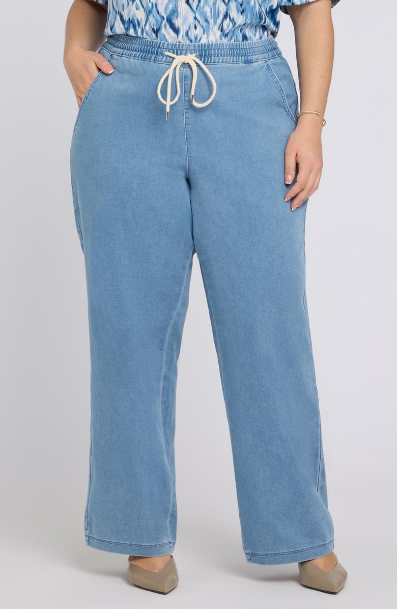 NYDJ Relaxed Drawstring Wide Leg Jeans, Main, color, Light Indigo