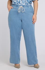 NYDJ Relaxed Drawstring Wide Leg Jeans