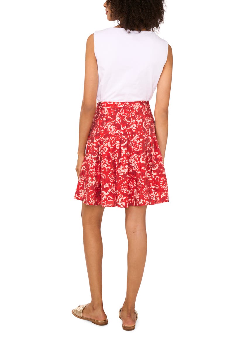 'Deco Orbit' Button Front Midi Skirt, Alternate, color, GOJI BERRY