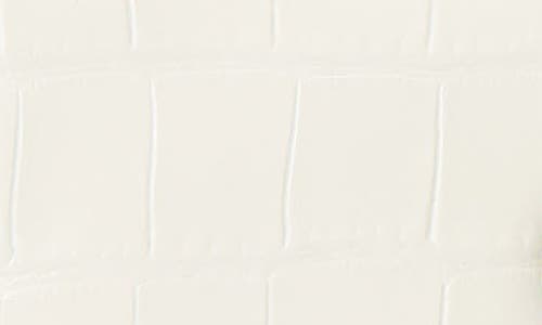 Kurt Geiger London Extrasmall Bond Croc Embossed Leather Top Handle Bag In White