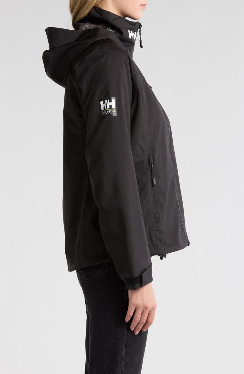 Helly Hansen Crew 2.0 Waterproof Midlayer Hooded Sailing Jacket, Alternate, color, Black