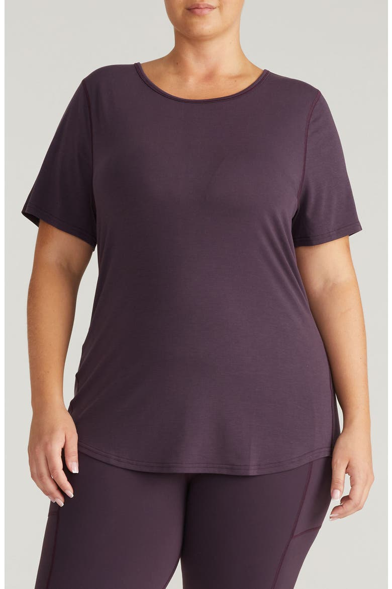Mia Movement Short Sleeve T-Shirt, Main, color, PURPLE JEWEL