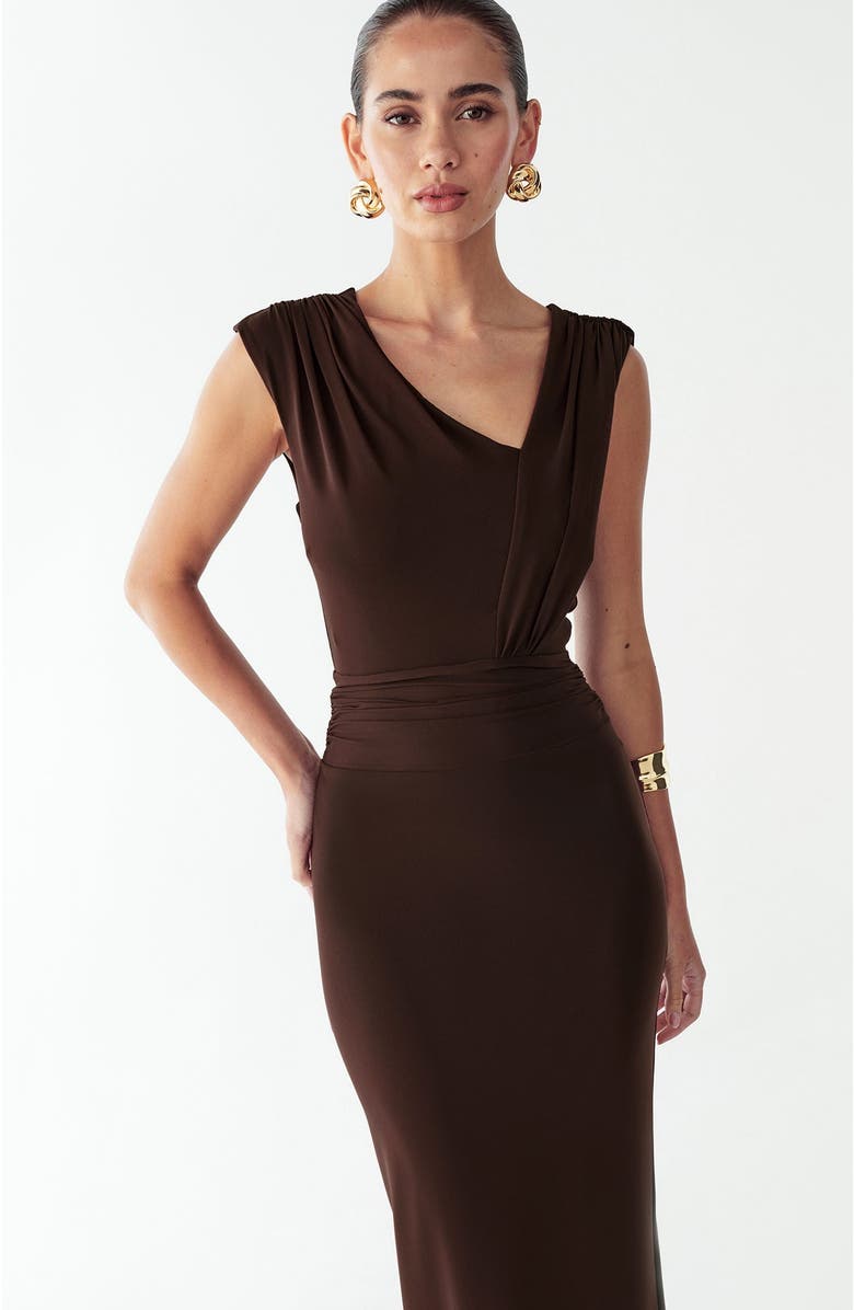 BWLDR Tima Maxi Dress, Alternate, color, Chocolate