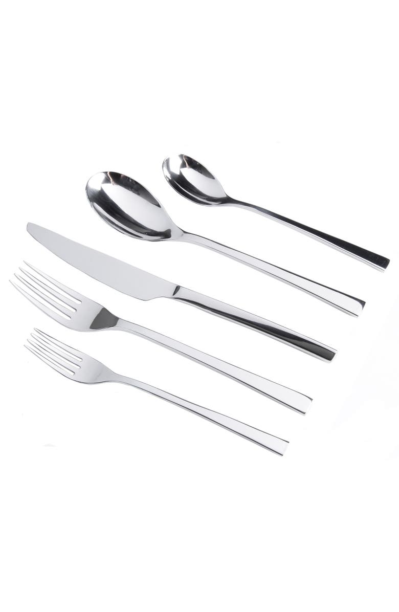 Gibson Elite Sparland 20 Piece Stainless Steel Flatware Set, Alternate, color, Silver