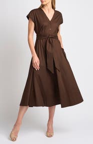 Halogen® Tie Front A-Line Dress