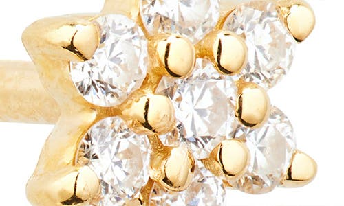 Maria Tash Diamond Flower Threaded Stud Earring In Yellow Gold