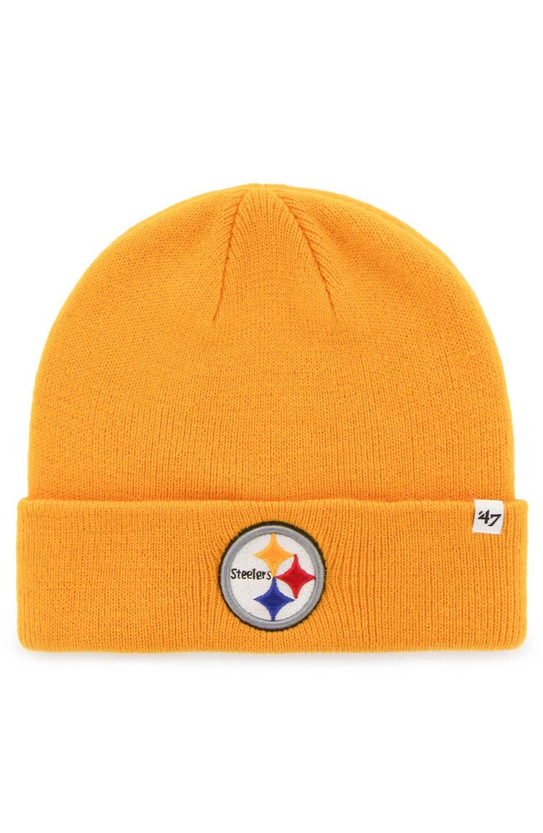 '47 Men's '47 Gold Pittsburgh Steelers Secondary Basic Cuffed Knit Hat, Main, color, Gold