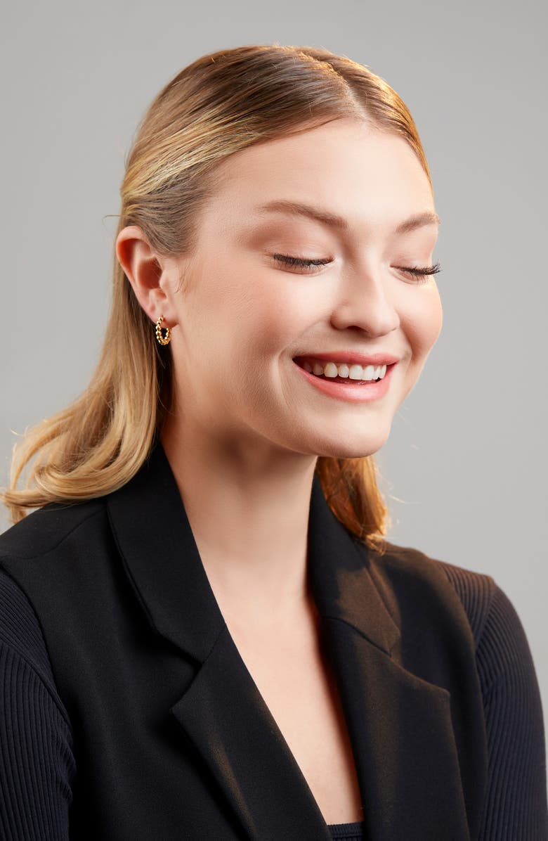 Bony Levy 14K Gold Beaded Hoop Earrings, Alternate, color, 