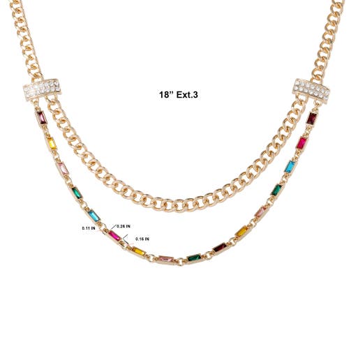 Bcbg Generation Double Layer Multicolor Necklace In Gold