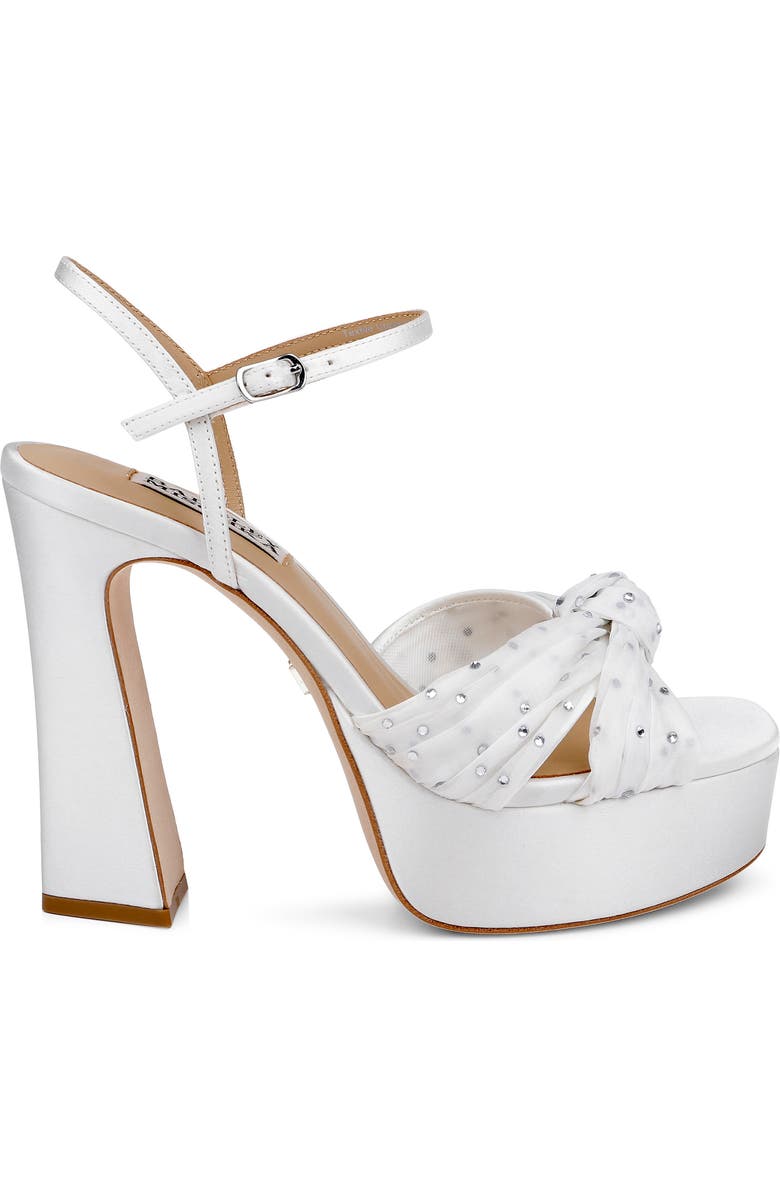 Badgley Mischka Collection Willabella Ankle Strap Platform Sandal, Alternate, color, White Satin