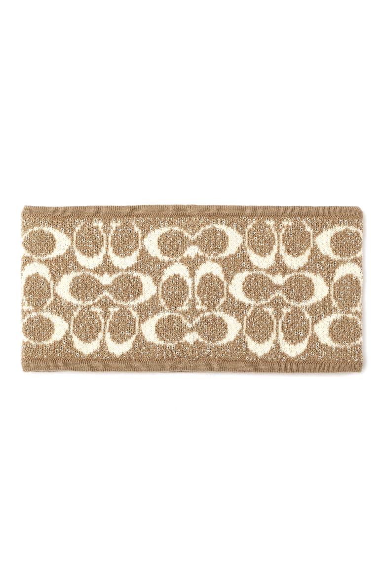 Metallic Signature C Headband, Alternate, color, GREY BIRCH