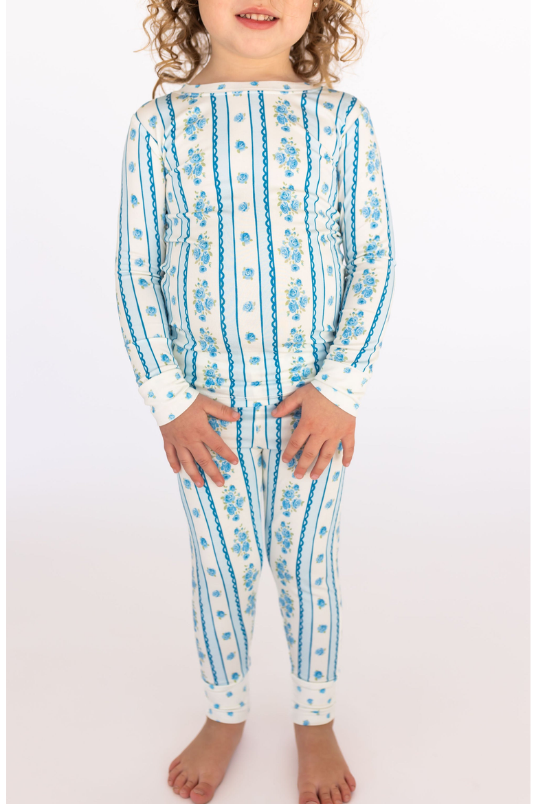 Forever Blooming Two Piece Set, Main, color, Cream / Blue