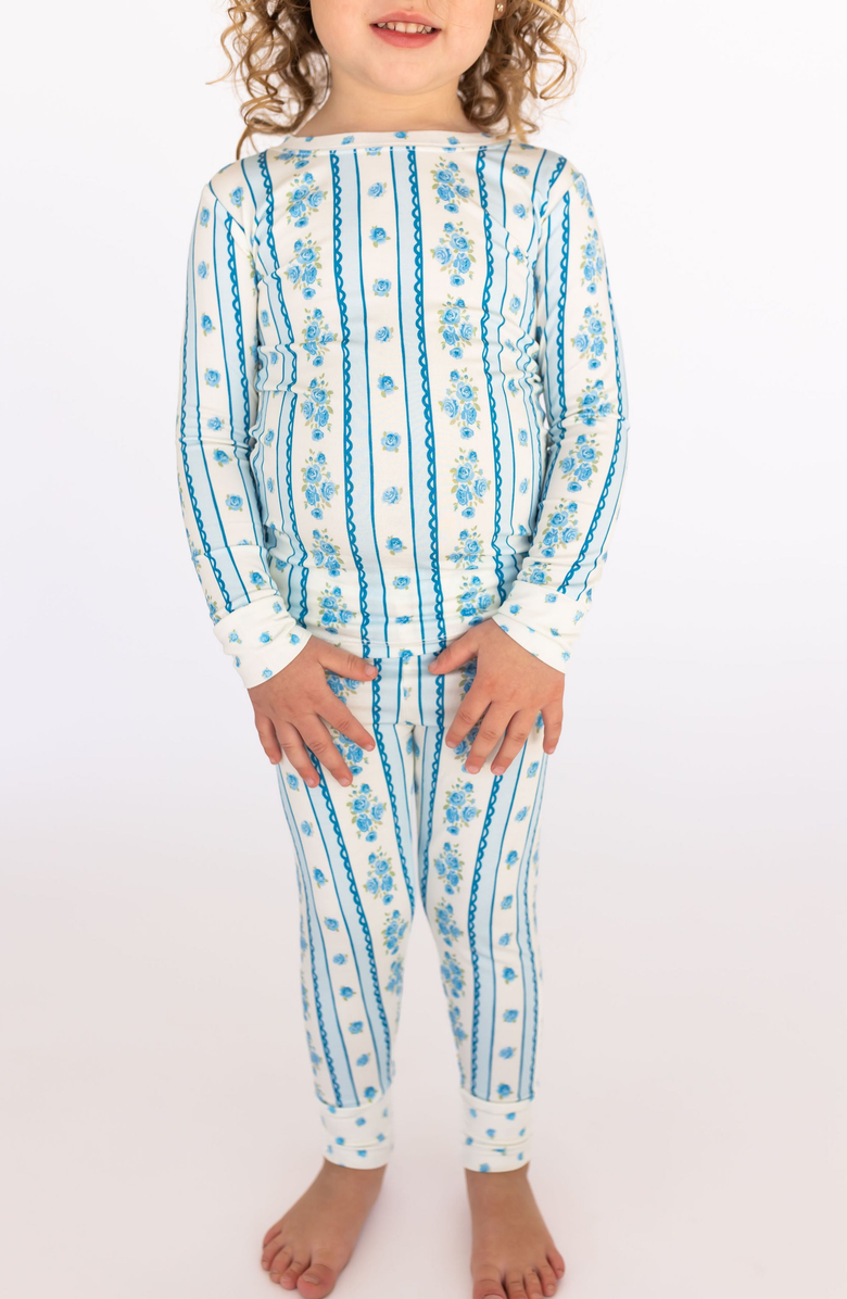 In My Jammers Forever Blooming Two Piece Set, Main, color, Cream / Blue