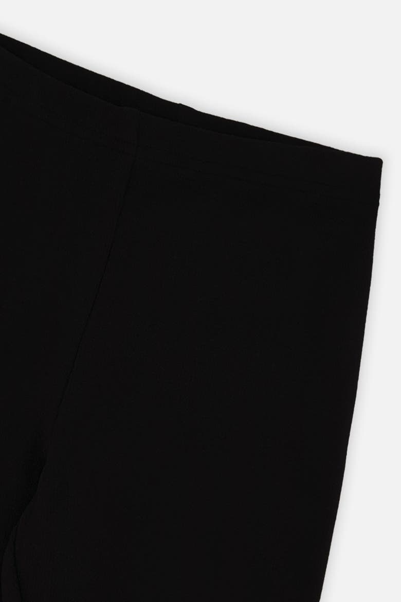 Ribbed Elastic Waist Logo Leggings, Alternate, color, Black